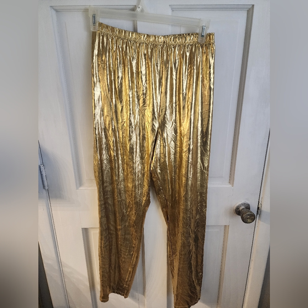 Shiny Gold Metallic Pants